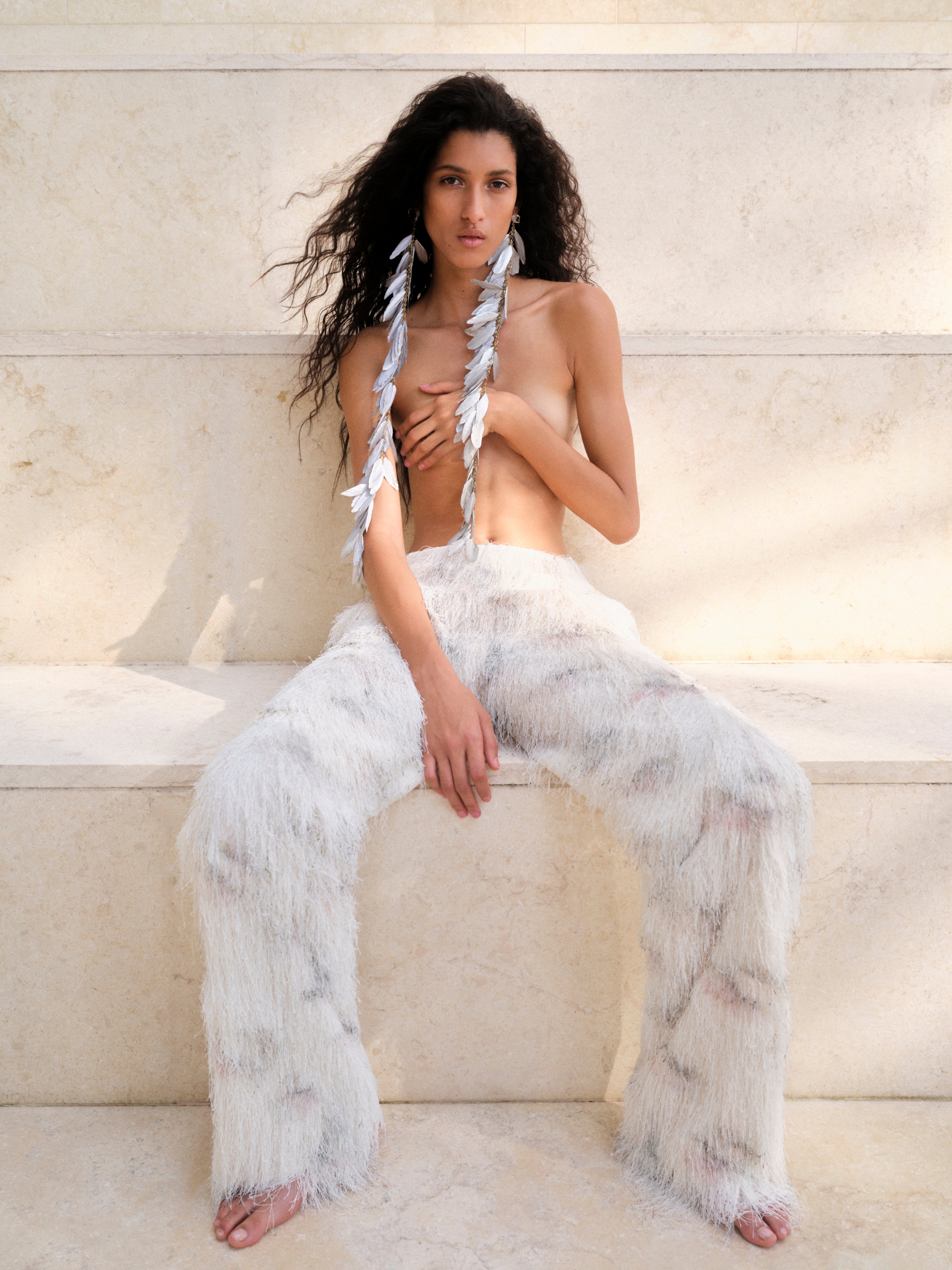 Hosanna Fringe Trousers, White