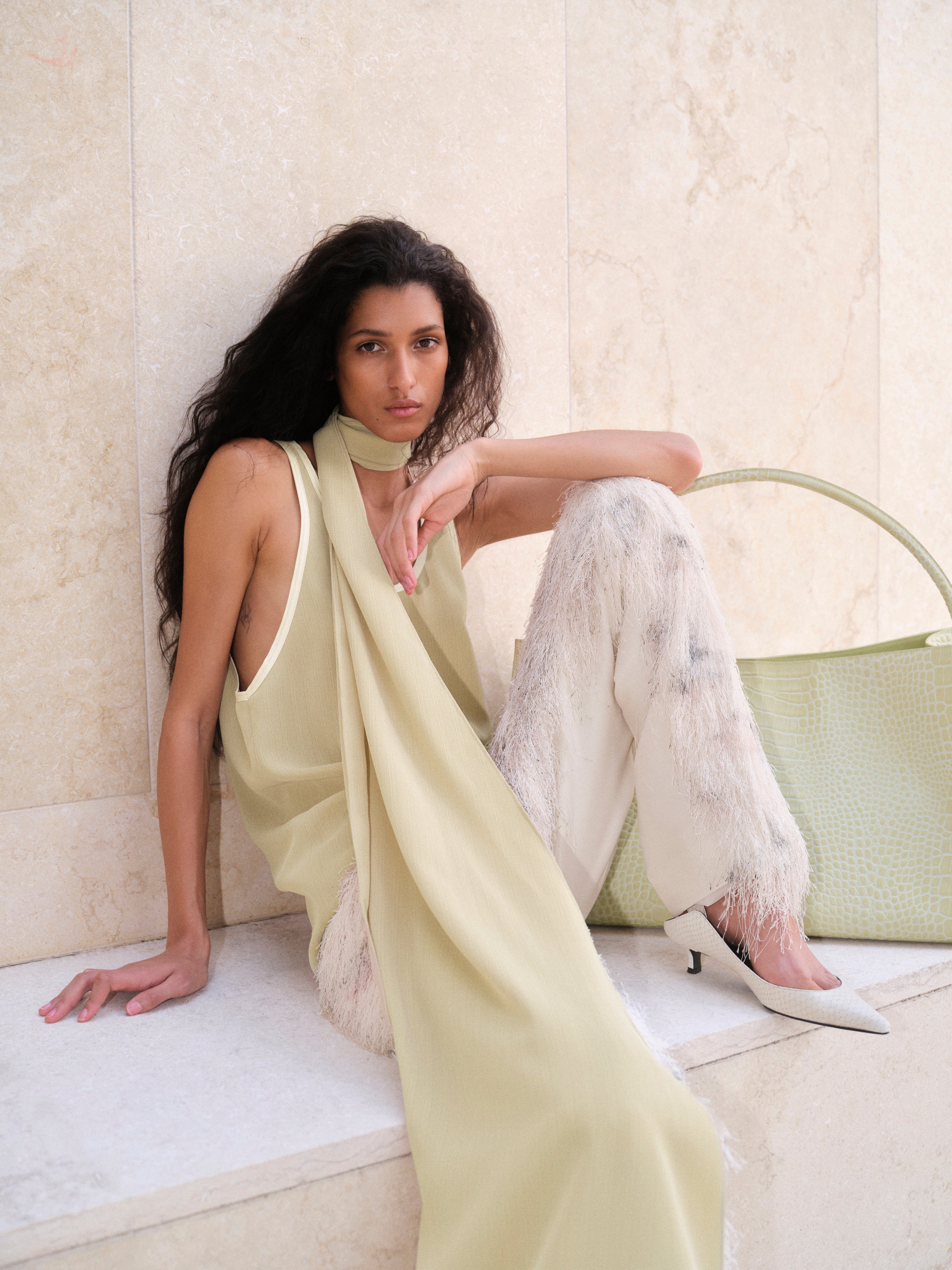 Cerine Top Handle Extra Large Bag, Green