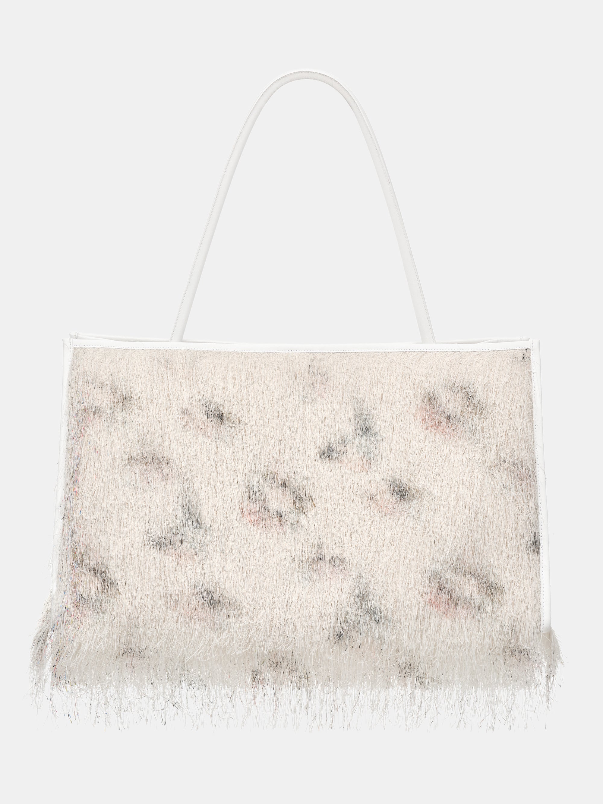 Cerine Fringe Top Handle Extra Large Bag, White