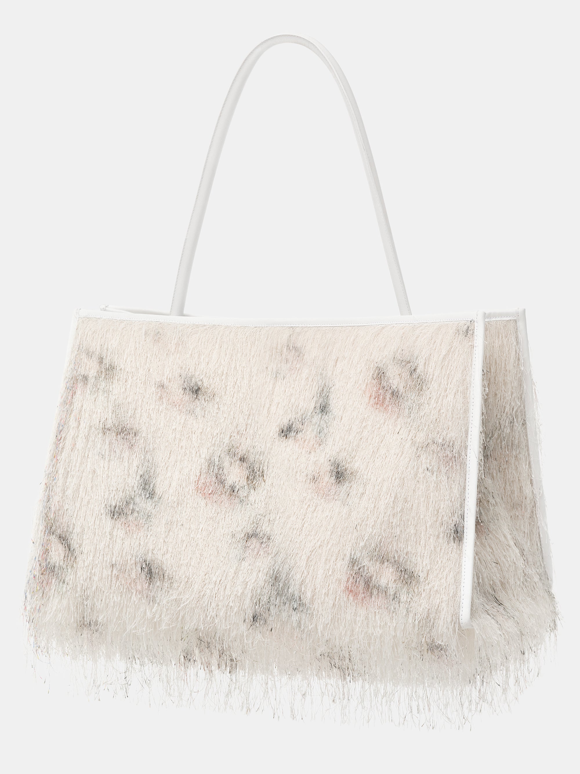 Cerine Fringe Top Handle Extra Large Bag, White