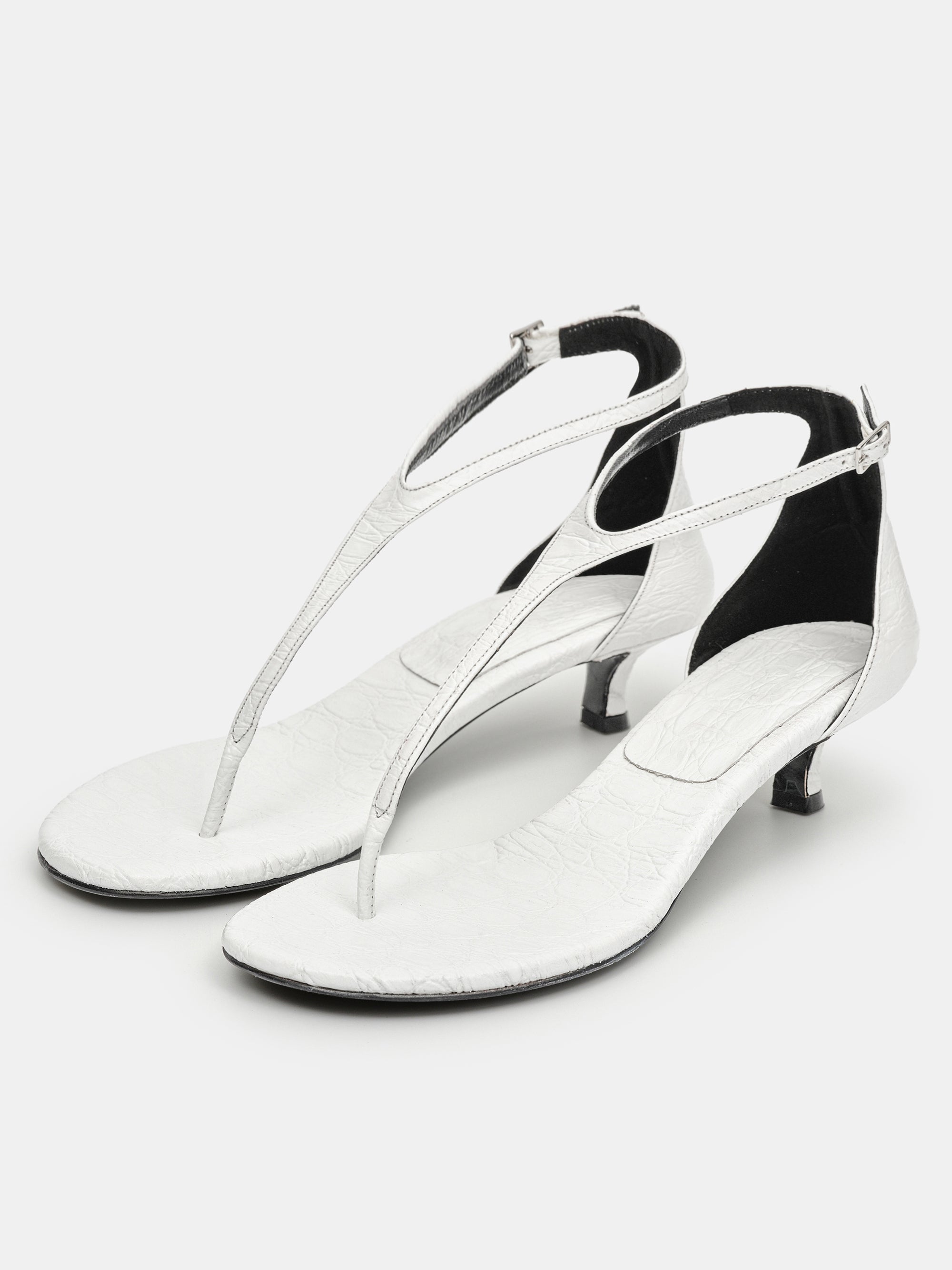 Lysanne Kitten Heel Sandal, White