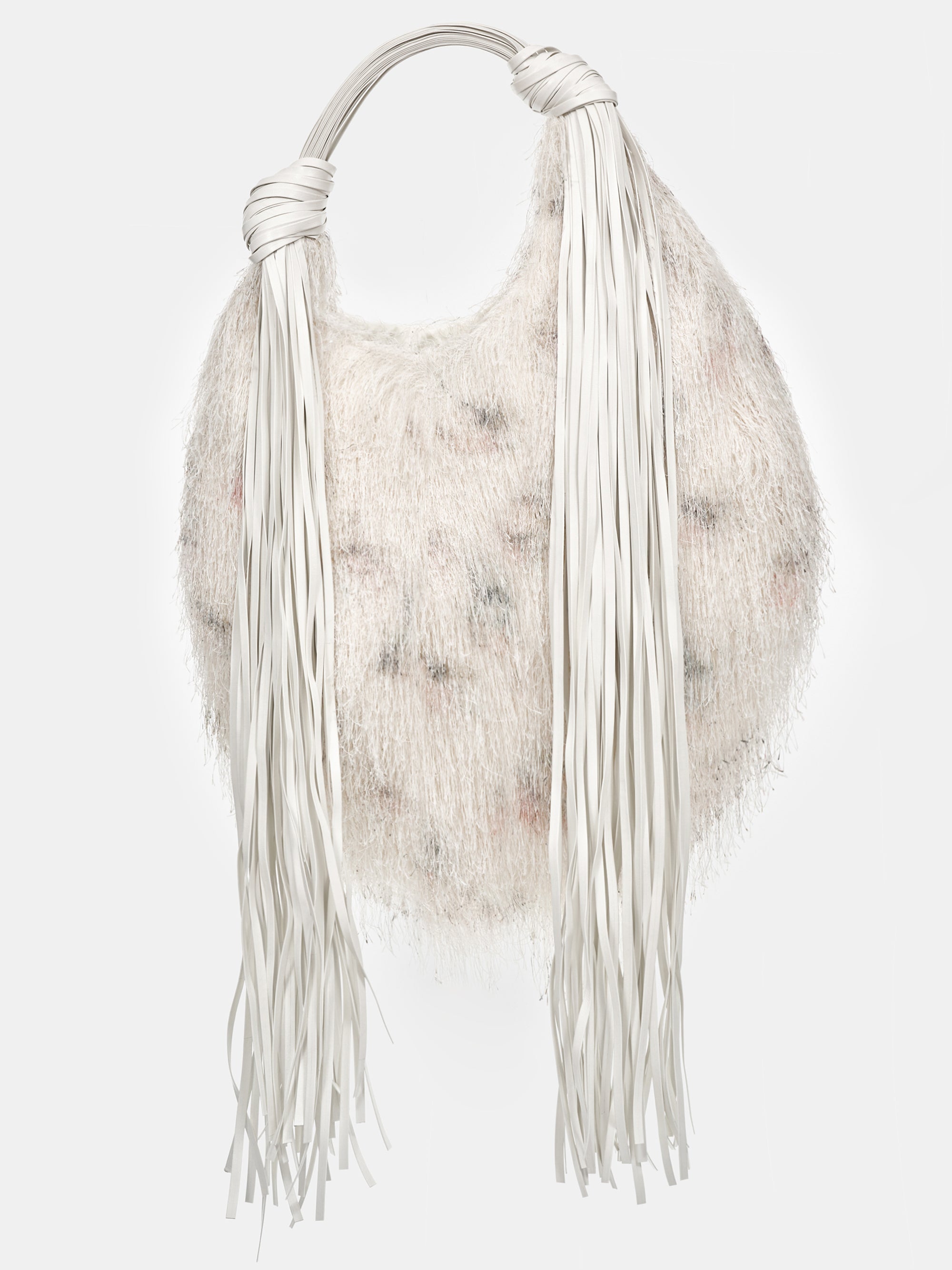 Sloane Fringe Extra Large Hobo, White