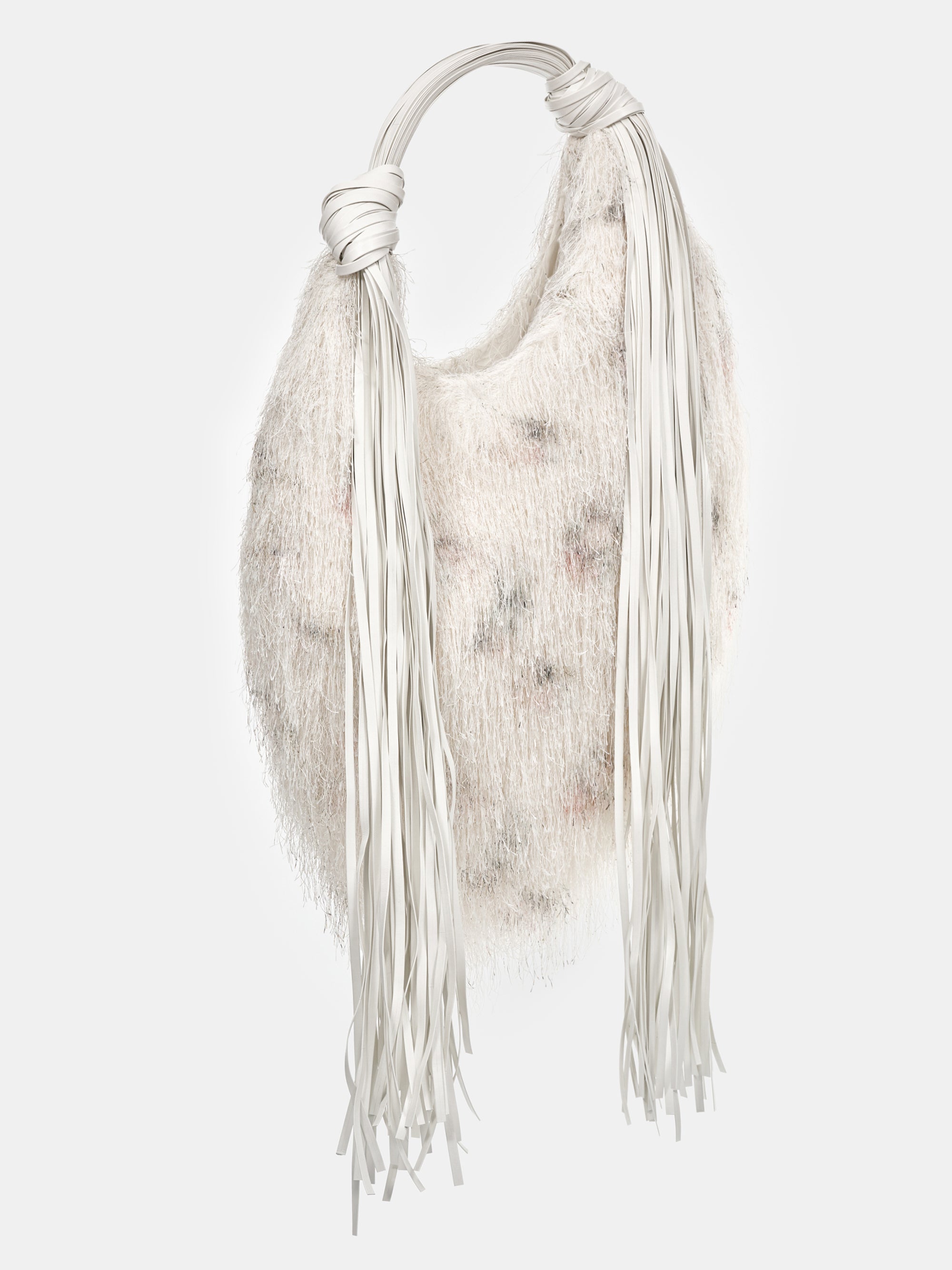 Sloane Fringe Extra Large Hobo, White
