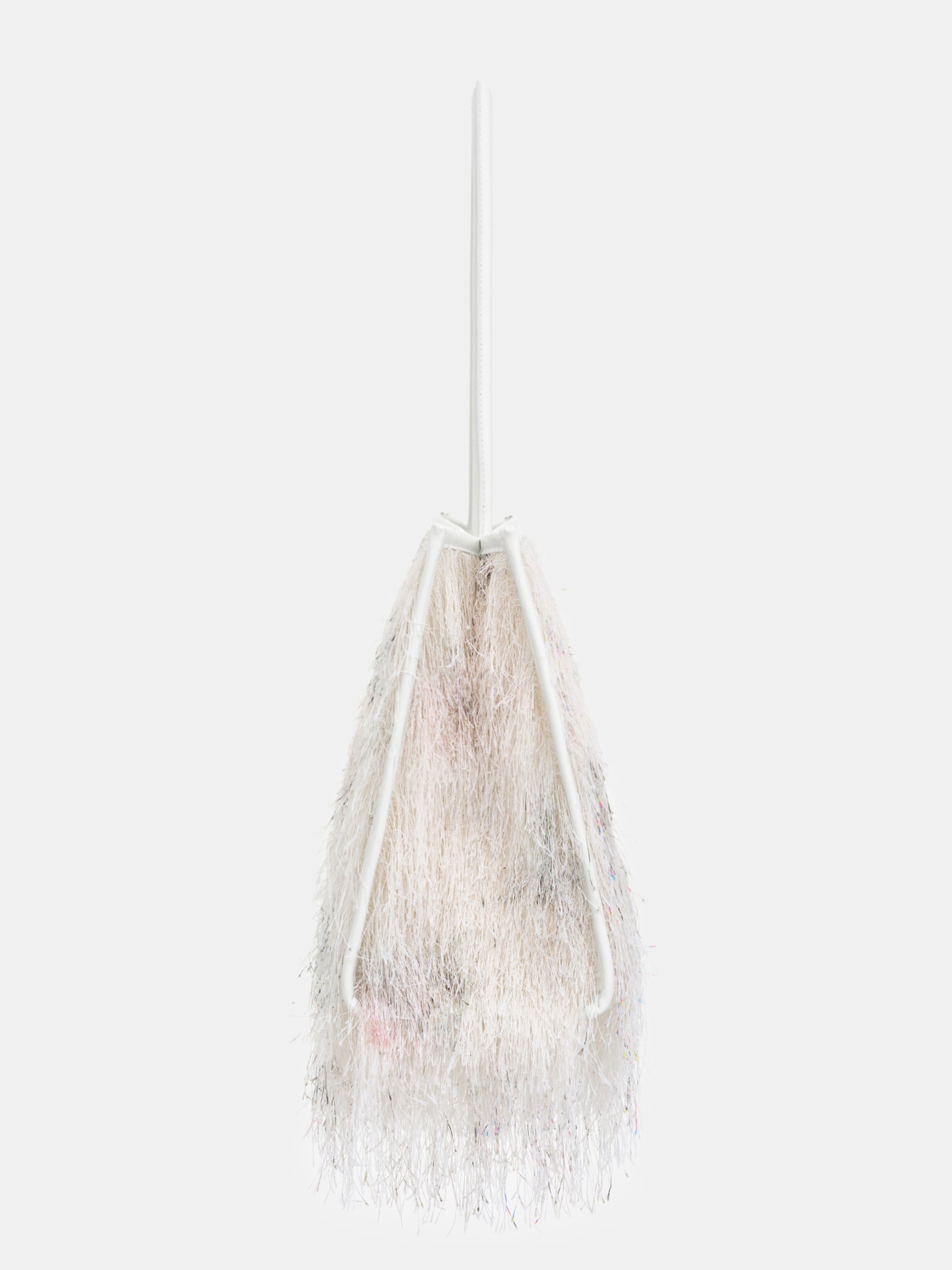 Cerine Fringe Top Handle Medium Bag, White