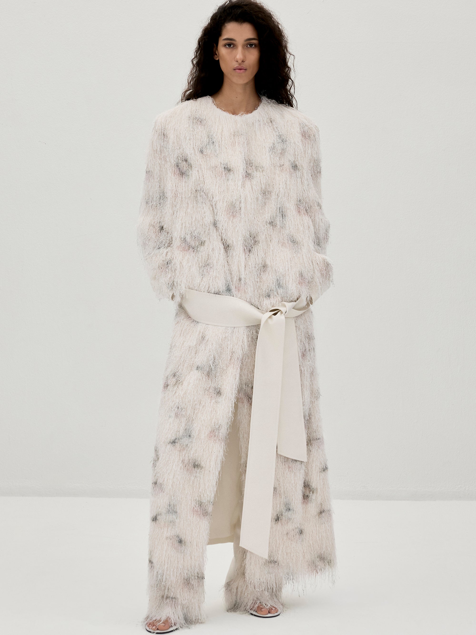 Ceilidh Fringe Coat, White